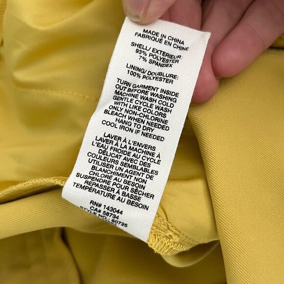 Avec Les Filles High Waisted Front Pleat Side Pockets Mustard Yellow Size Large - Picture 10 of 11